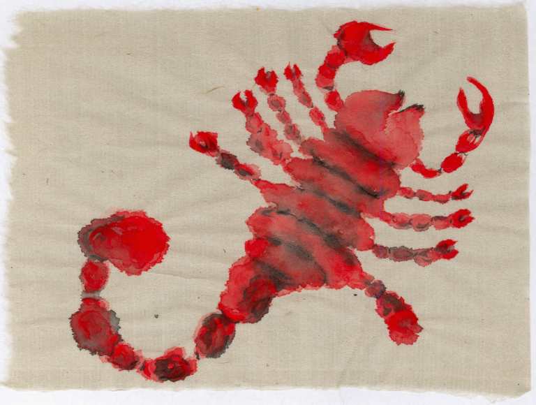 Scorpio The Scorpion watercolor painting Red Scorpio the Scorpion watercolor painting