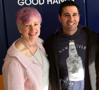 Astrologer Anne Norhdaus-Bike with WGN Radio host Frank Fontana